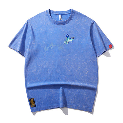 Playera Cuello Redondo Manga Corta con Bordado de Mariposa para Hombre - Image 6