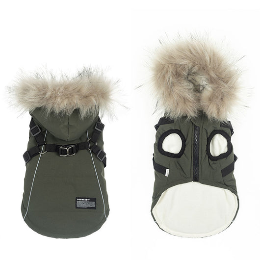 Abrigo de Algodón para Perros Bichon - Ropa de Otoño e Invierno con Correa - Image 6