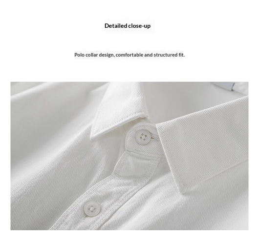 Camisa Blanca de Algodón Premium para Hombre con Bolsillos - Image 14
