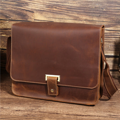 Bolso Bandolera Vintage de Cuero Crazy Horse para Hombre - Image 13