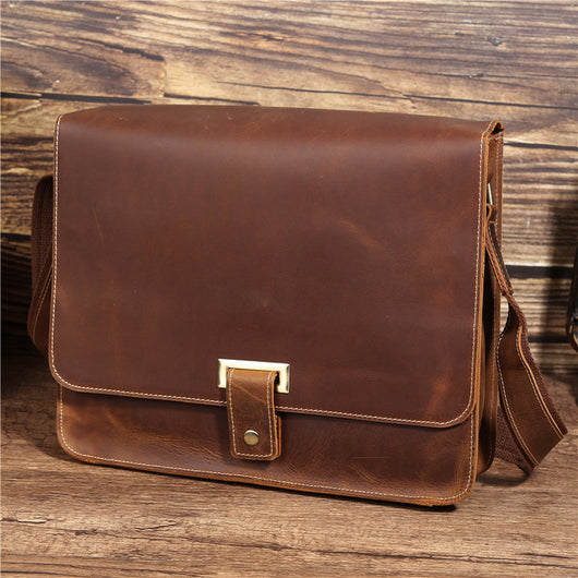 Bolso Bandolera Vintage de Cuero Crazy Horse para Hombre - Image 13