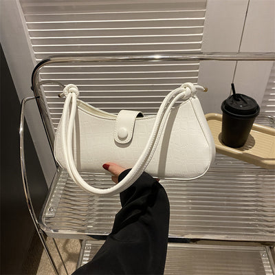 Bolso de Hombro Minimalista con Patrón de Piedra - Image 4