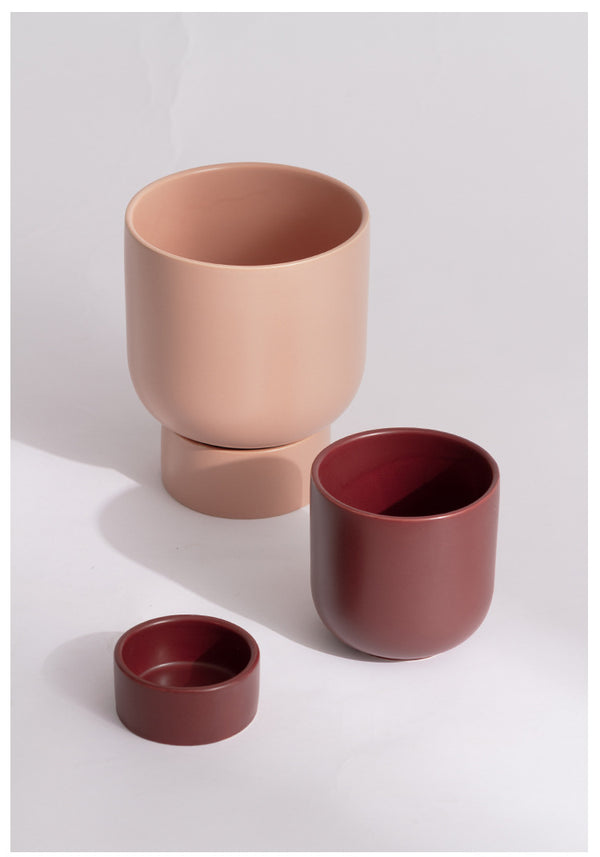 Maceta de Cerámica Verde Estilo Morandi para Decoración