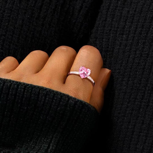 Anillo Corazón Melocotón en Plata de Ley S925 para Mujer - Image 3