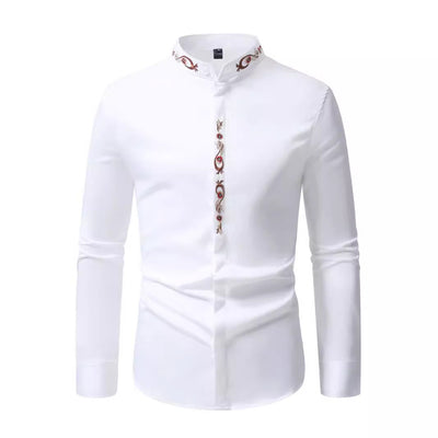 Camisa Casual de Manga Larga con Bordados para Hombre - Image 3