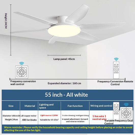 Ventilador de Techo con Luz LED para Sala y Comedor - Image 9