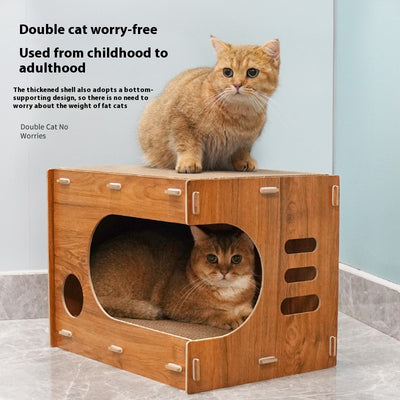 Casa Gato Doble Capa Resistente a Arañazos - Espaciosa y Duradera - Image 3
