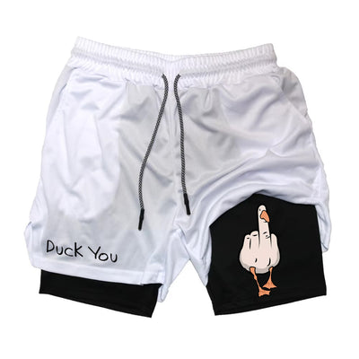 Shorts Deportivos Doble Capa con Estampado de Pato para Hombre - Image 5