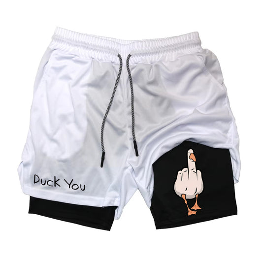 Shorts Deportivos Doble Capa con Estampado de Pato para Hombre - Image 5