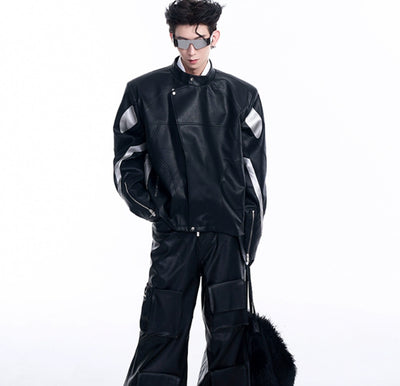 Chaqueta Motociclista con Solapa Oblicua - Image 17