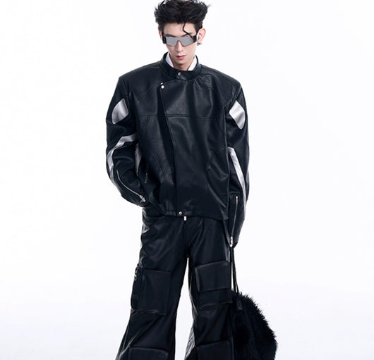 Chaqueta Motociclista con Solapa Oblicua - Image 17