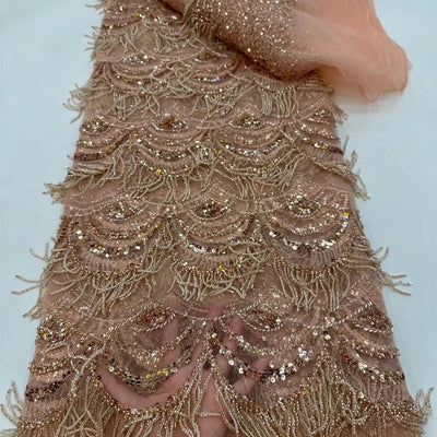 Vestido de Novia con Encaje de Cuentas y Borlas - Image 8