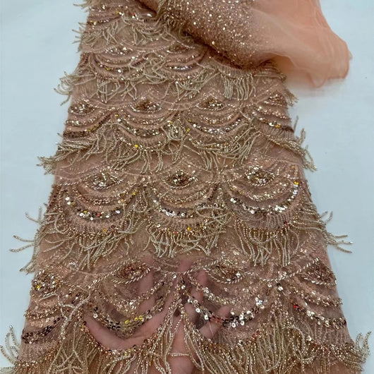 Vestido de Novia con Encaje de Cuentas y Borlas - Image 8