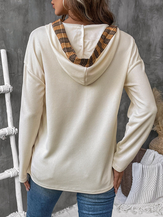 Sudadera Hoodie Patchwork Cuadros para Mujer - Image 15