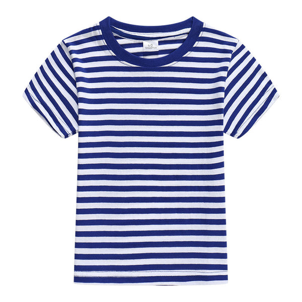 Camiseta Infantil a Rayas Azul y Blanco - Image 3
