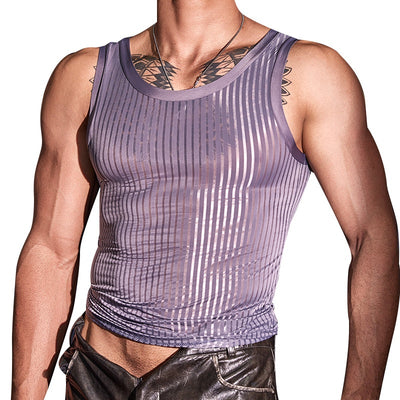 Chaleco Deportivo Hombre Rayas Transparente Elástico Respirable - Image 14