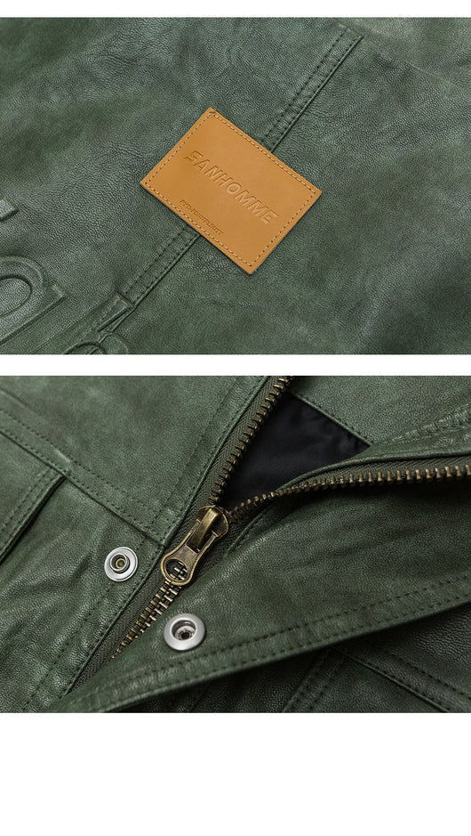Chaqueta de Cuero PU Suelta y Moderna para Motociclista - Image 12