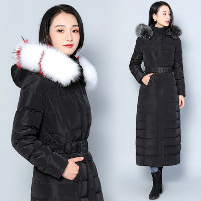 Chaqueta Acolchada con Cuello de Piel