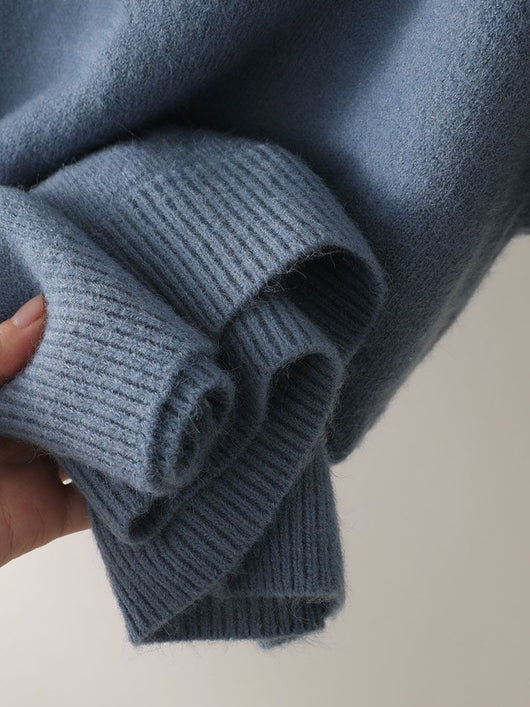 Suéter Oversize de Cuello Polo Grueso para Otoño Invierno - Image 21