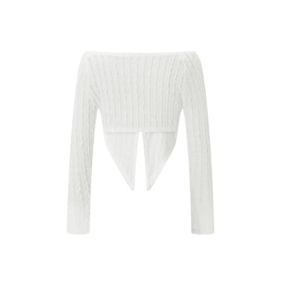 Blusa Ajustada de Cuello Barco y Manga Larga - Image 2