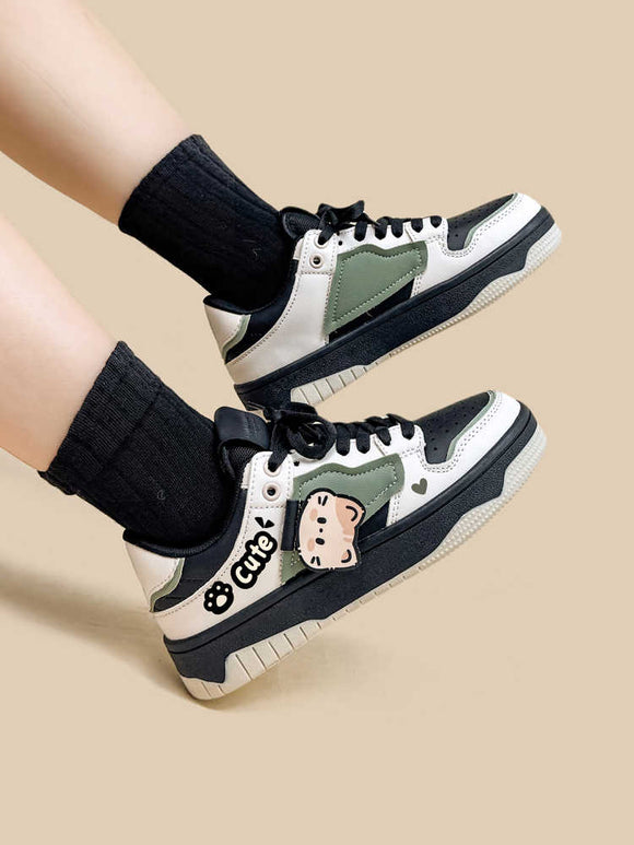 Tenis Casuales para Mujer con Combinación de Colores - Diseño Plano y Cómodo