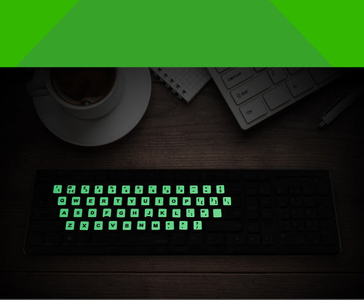 Pegatinas de Teclado Luminosas Multiidioma - Árabe, Tailandés, Hebreo, Francés, Italiano, Alemán - Image 15