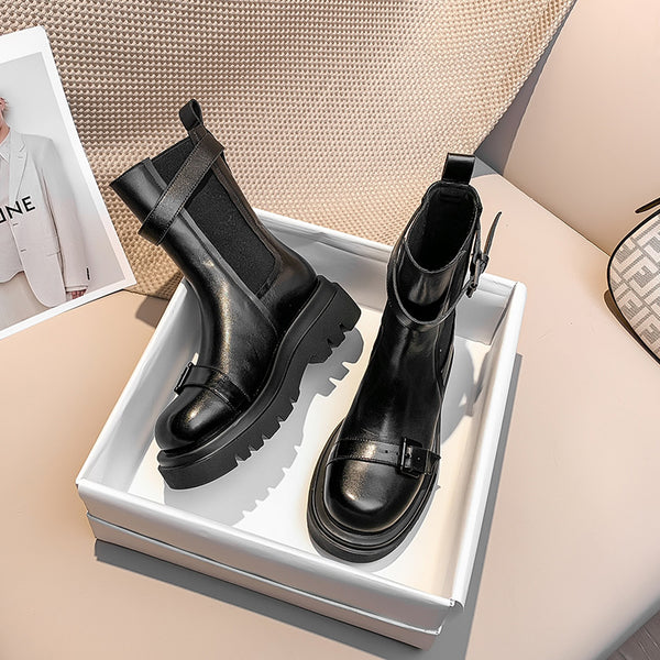 Botas Británicas de Suela Gruesa Versátiles