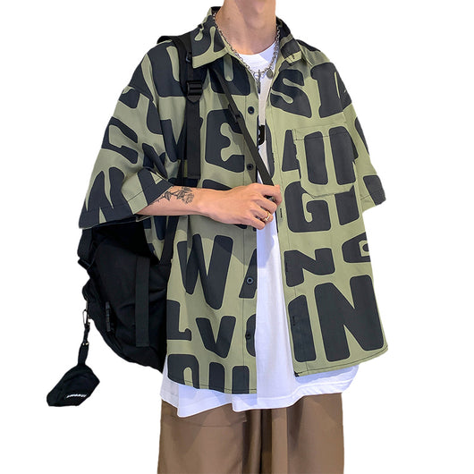 Camisa Hip Hop Hombre Manga Corta Suelta Verano - Image 3