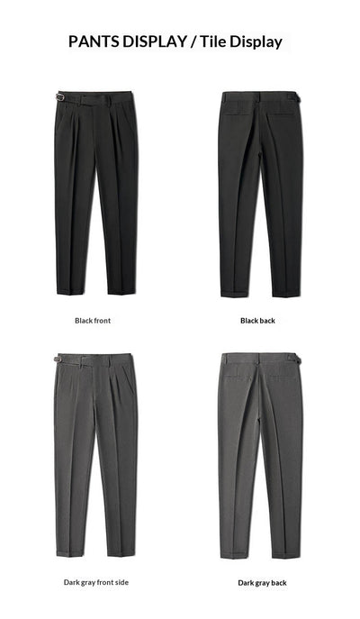Pantalones Slim Fit de Corte Recto Estilo Británico para Hombre - Image 9