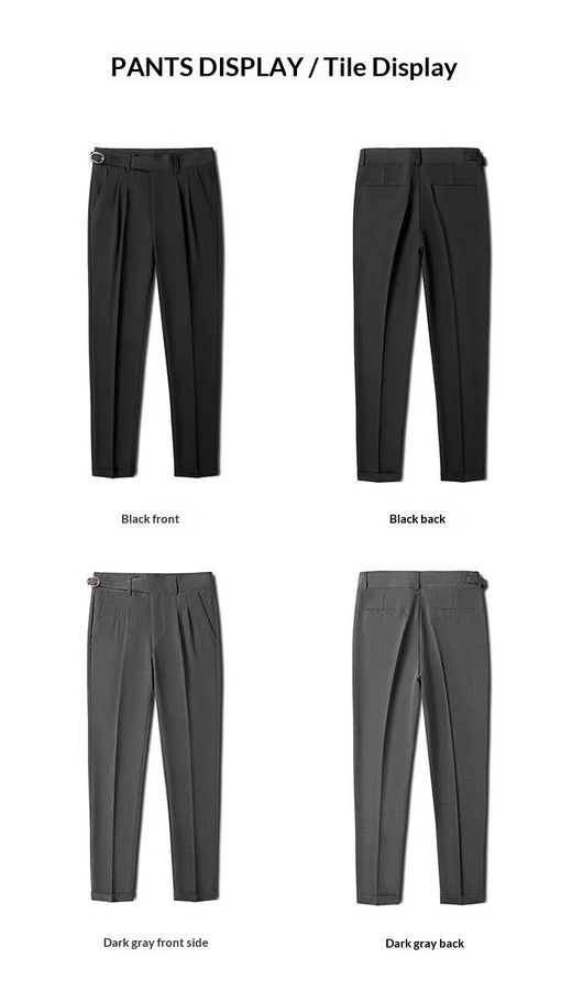 Pantalones Slim Fit de Corte Recto Estilo Británico para Hombre - Image 9
