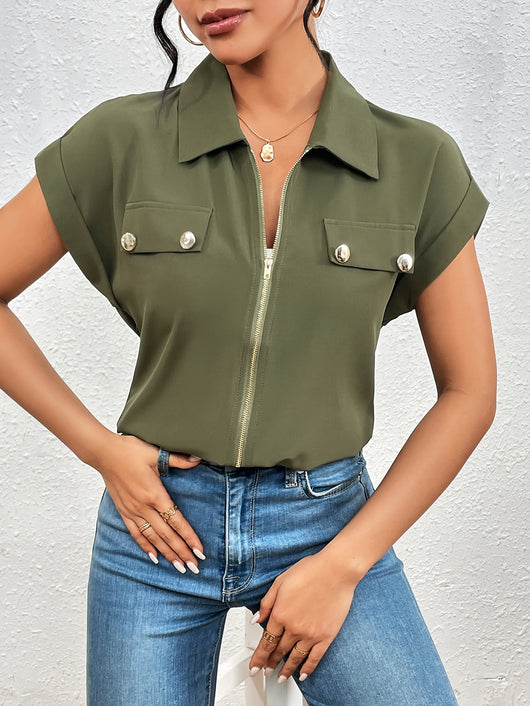 Blusa Elegante con Solapa para Mujer - Image 9