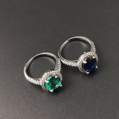 Anillo de Diamantes Zircón Redondo Lujo - Compromiso y Boda - Image 15