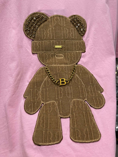 Playera de Algodón con Parche de Oso Bordado - Cuello Redondo Manga Corta - Image 11