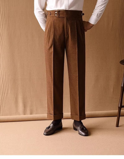 Pantalones de Invierno Rectos Cintura Alta para Hombre con Hebillas Parisinas - Image 31