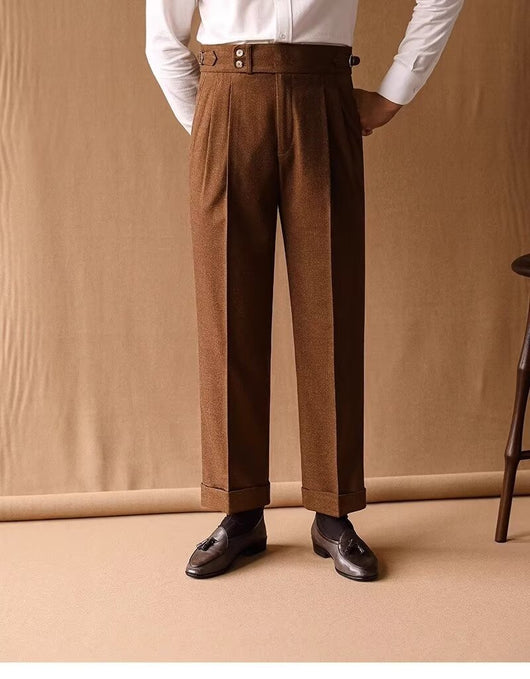 Pantalones de Invierno Rectos Cintura Alta para Hombre con Hebillas Parisinas - Image 31