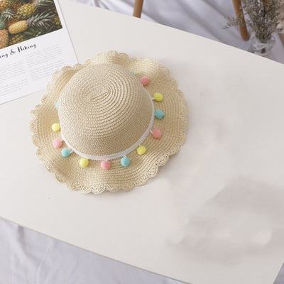 Conjunto de Bolsa y Sombrero de Paja Infantil de Color Sólido - Image 8