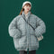 Casaco Curto Acolchoado Xadrez Feminino - Jaqueta Acolchoada