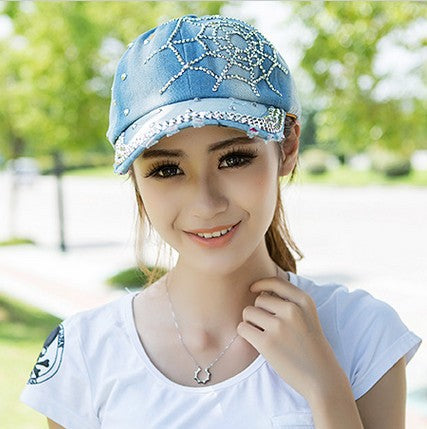 Gorra de Moda con Diseño de Telaraña y Cristales Brillantes - Image 5