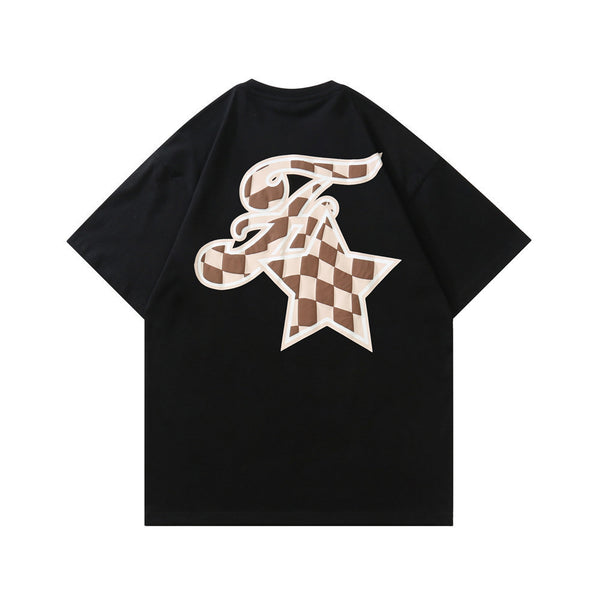 Camiseta Estampada Letras Manga Corta para Hombre Verano