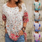 Blusa Casual Floral Suelta Cuello Redondo Manga Corta para Mujer