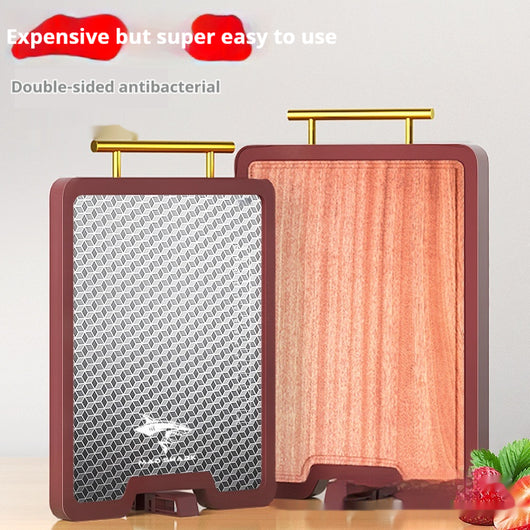 Tabla de Corte Doble Cara Acero Inoxidable Premium con Mango Ébano - Image 3