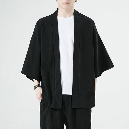 Cardigan de Algodón y Lino para Hombre con Mangas 3/4 - Image 18