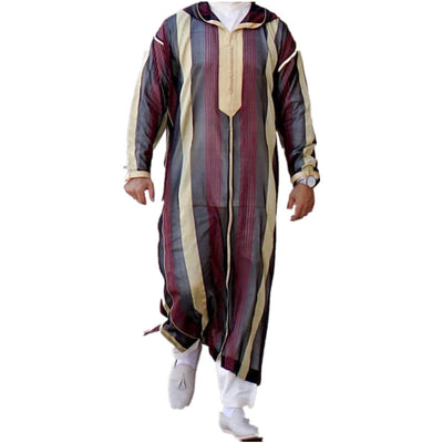 Camisa Casual Holgada a Rayas con Solapa para Hombre - Image 10