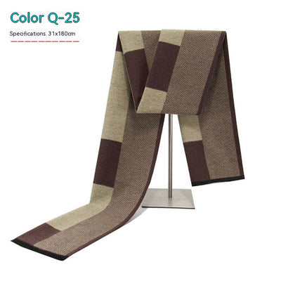 Bufanda de Invierno Rayada en Cashmira Artificial para Hombre - Image 25