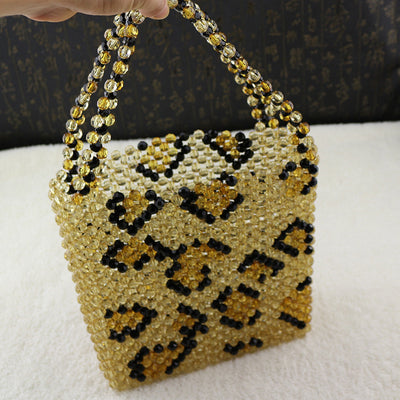 Bolsa Tejida con Patrones de Puzzle y Cuentas Decorativas - Image 30