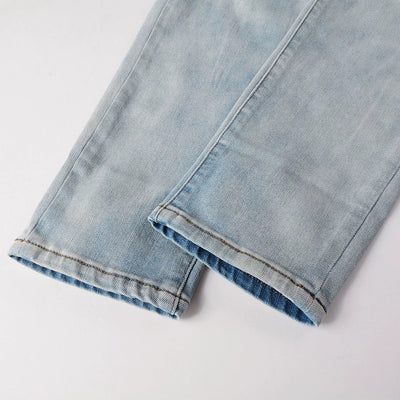 Jeans Azul Cielo Desgastado con Roturas Vintage para Hombre - Image 22