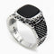 925 Plateado Vintage Thai Plateado Negro Agate Ring Negro Agate NO.8