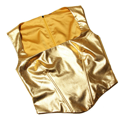 Top Corto Dorado con Tirantes Finos y Corte Ajustado - Image 12