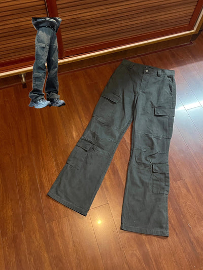 Pantalones Cargo Sueltos Deslavados con Múltiples Bolsillos Estilo Retro - Image 8