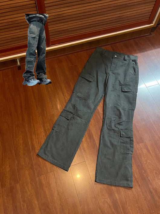 Pantalones Cargo Sueltos Deslavados con Múltiples Bolsillos Estilo Retro - Image 8